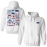 Women's Vive La Fete  White Florida Atlantic Owls Impressions Artwork Pullover Hoodie