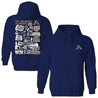Women's Vive La Fete  Navy Akron Zips Impressions Artwork Pullover Hoodie