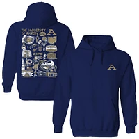 Women's Vive La Fete  Navy Akron Zips Impressions Artwork Pullover Hoodie