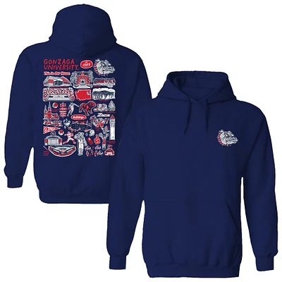 Women's Vive La Fete  Navy Gonzaga Bulldogs Impressions Artwork Pullover Hoodie