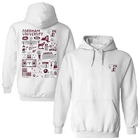 Women's Vive La Fete  White Fordham Rams Impressions Artwork Pullover Hoodie