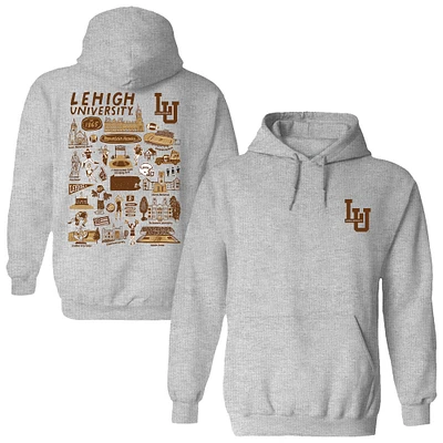 Women's Vive La Fete  Gray Lehigh Mountain Hawks Impressions Artwork Pullover Hoodie