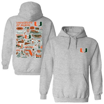 Women's Vive La Fete  Gray Miami Hurricanes Impressions Artwork Pullover Hoodie