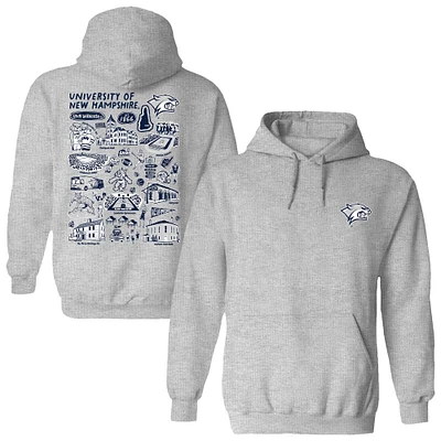 Women's Vive La Fete  Gray New Hampshire Wildcats Impressions Artwork Pullover Hoodie