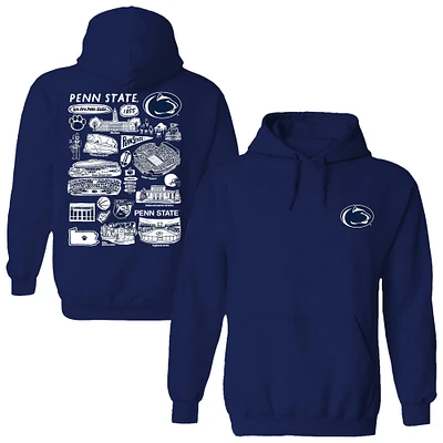 Women's Vive La Fete  Navy Penn State Nittany Lions Impressions Artwork Pullover Hoodie