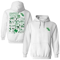 Women's Vive La Fete  White North Texas Mean Green Impressions Artwork Pullover Hoodie