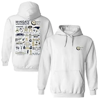 Women's Vive La Fete  White Wingate University Bulldogs Impressions Artwork Pullover Hoodie