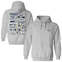 Women's Vive La Fete  Gray Wingate University Bulldogs Impressions Artwork Pullover Hoodie