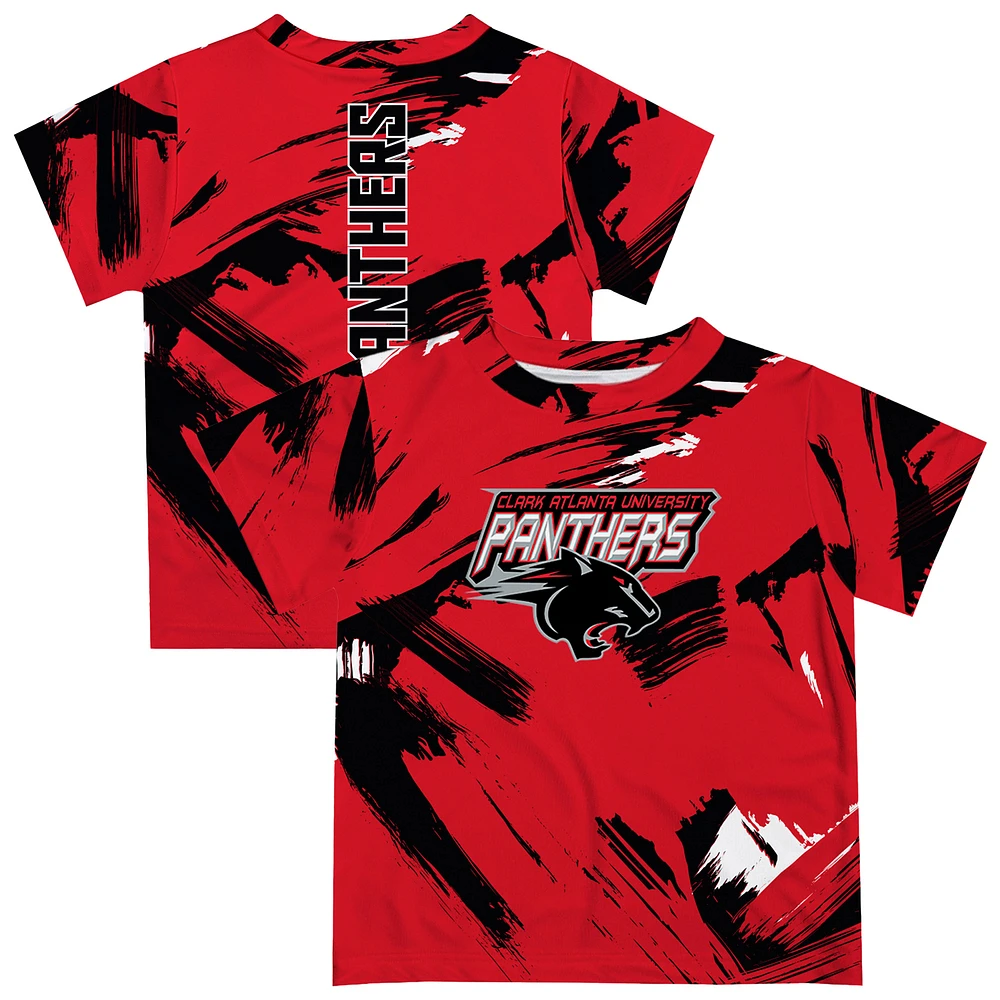 Newborn & Infant Vive La Fete Red Clark Atlanta University Panthers Paint Brush T-Shirt