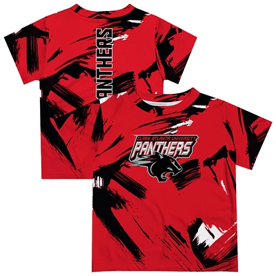 Newborn & Infant Vive La Fete  Red Clark Atlanta University Panthers Paint Brush T-Shirt