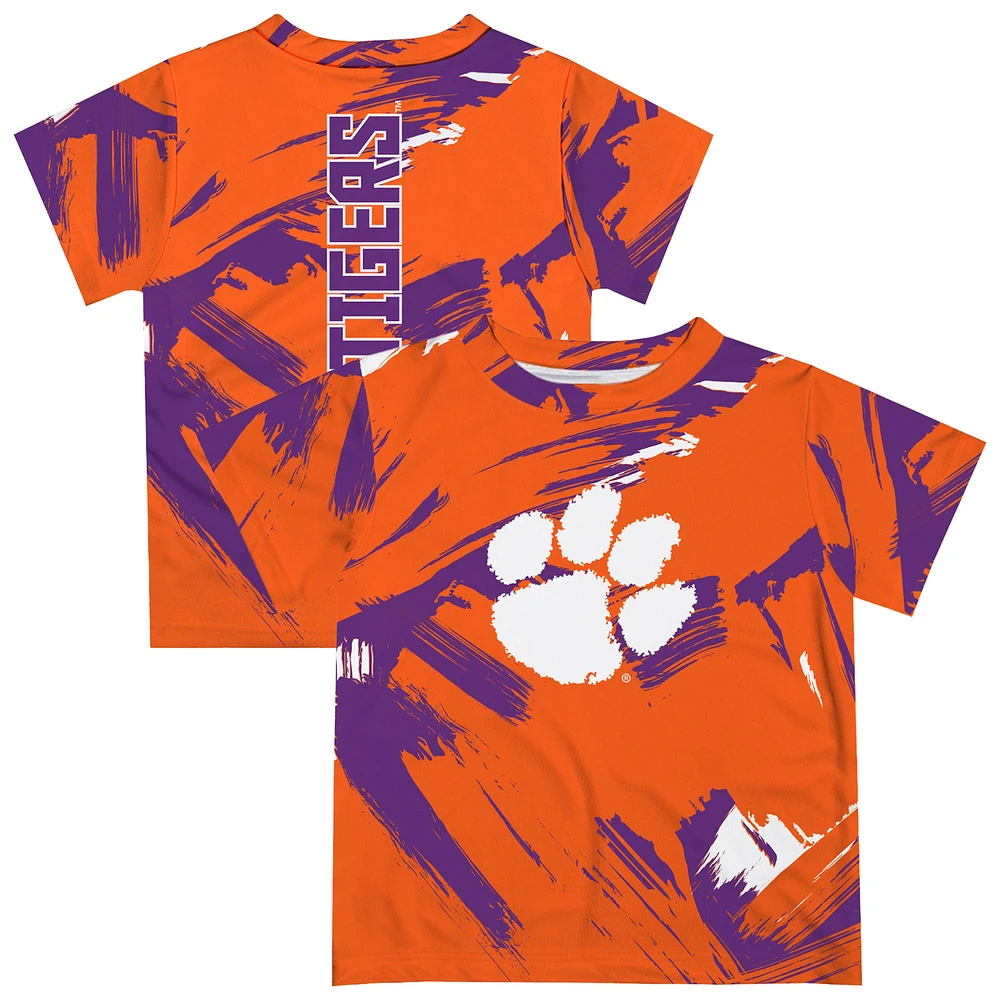 Newborn & Infant Vive La Fete Orange Clemson Tigers Paint Brush T-Shirt