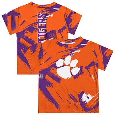 Newborn & Infant Vive La Fete  Orange Clemson Tigers Paint Brush T-Shirt