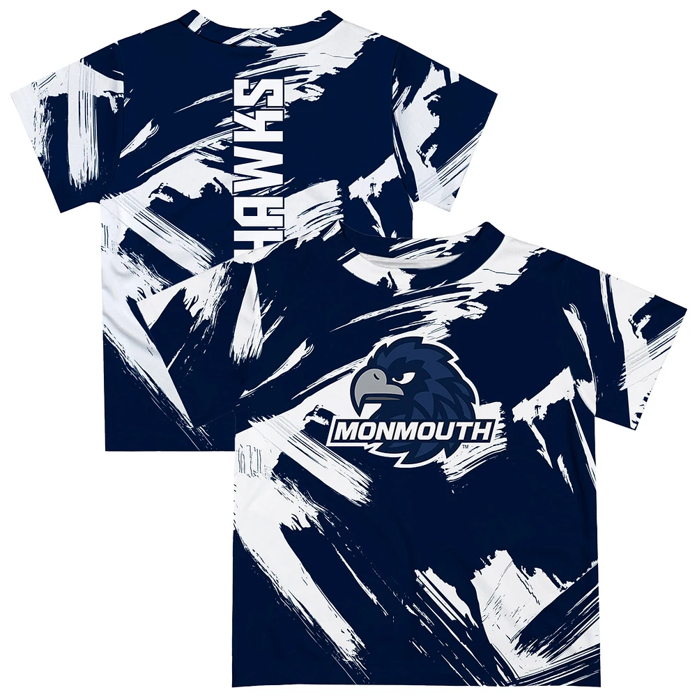 Newborn & Infant Vive La Fete Navy Monmouth Hawks Paint Brush T-Shirt