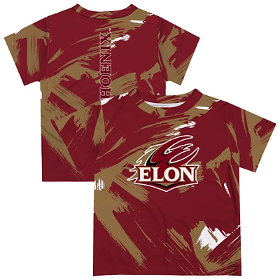 Newborn & Infant Vive La Fete  Maroon Elon Phoenix Paint Brush T-Shirt