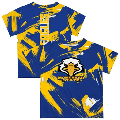 Newborn & Infant Vive La Fete  Blue Morehead State Eagles Paint Brush T-Shirt