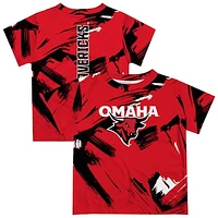 Newborn & Infant Vive La Fete  Crimson Nebraska Omaha Mavericks Paint Brush T-Shirt