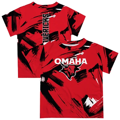 Newborn & Infant Vive La Fete  Crimson Nebraska Omaha Mavericks Paint Brush T-Shirt
