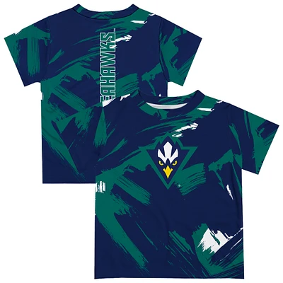 Newborn & Infant Vive La Fete  Teal UNC Wilmington Seahawks Paint Brush T-Shirt