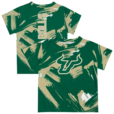 Newborn & Infant Vive La Fete  Green South Florida Bulls Paint Brush T-Shirt