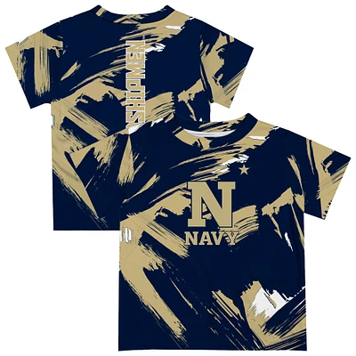 Newborn & Infant Vive La Fete  Navy Midshipmen Paint Brush T-Shirt