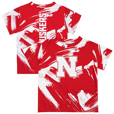 Newborn & Infant Vive La Fete  Scarlet Nebraska Huskers Paint Brush T-Shirt
