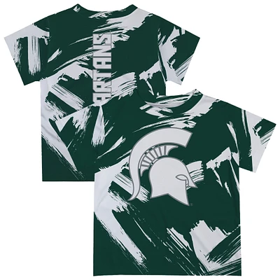 Toddler Vive La Fete  Green Michigan State Spartans Paint Brush T-Shirt