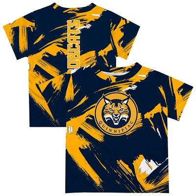 Toddler Vive La Fete  Navy Quinnipiac Bobcats Paint Brush T-Shirt