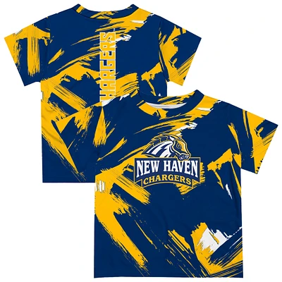 Toddler Vive La Fete  Blue University of New Haven Chargers Paint Brush T-Shirt