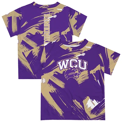 Toddler Vive La Fete  Purple Western Carolina Catamounts Paint Brush T-Shirt