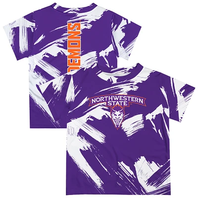 Toddler Vive La Fete  Purple Northwestern State Demons Paint Brush T-Shirt
