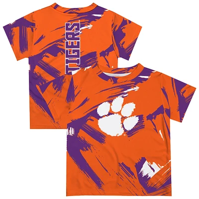 Youth Vive La Fete Orange Clemson Tigers Paint Brush T-Shirt