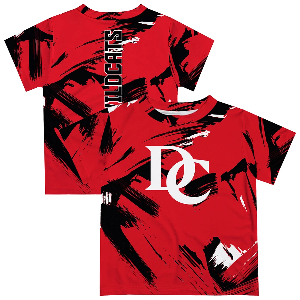 Youth Vive La Fete Red Davidson Wildcats Paint Brush T-Shirt