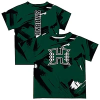 Youth Vive La Fete  Green Hawaii Rainbow Warriors Paint Brush T-Shirt