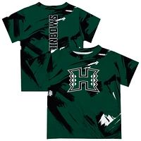 Youth Vive La Fete  Green Hawaii Rainbow Warriors Paint Brush T-Shirt