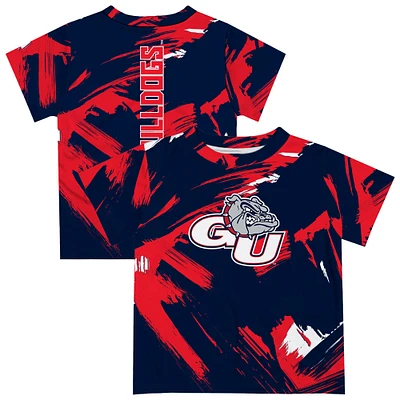 Youth Vive La Fete Navy Gonzaga Bulldogs Paint Brush T-Shirt