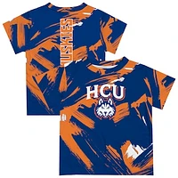 Youth Vive La Fete Blue Houston Christian Huskies Paint Brush T-Shirt