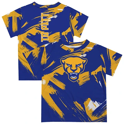 Youth Vive La Fete Royal Pitt Panthers Paint Brush T-Shirt