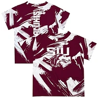 Youth Vive La Fete Maroon Southern Illinois Salukis Paint Brush T-Shirt