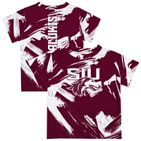 Youth Vive La Fete Maroon Southern Illinois Salukis Paint Brush T-Shirt