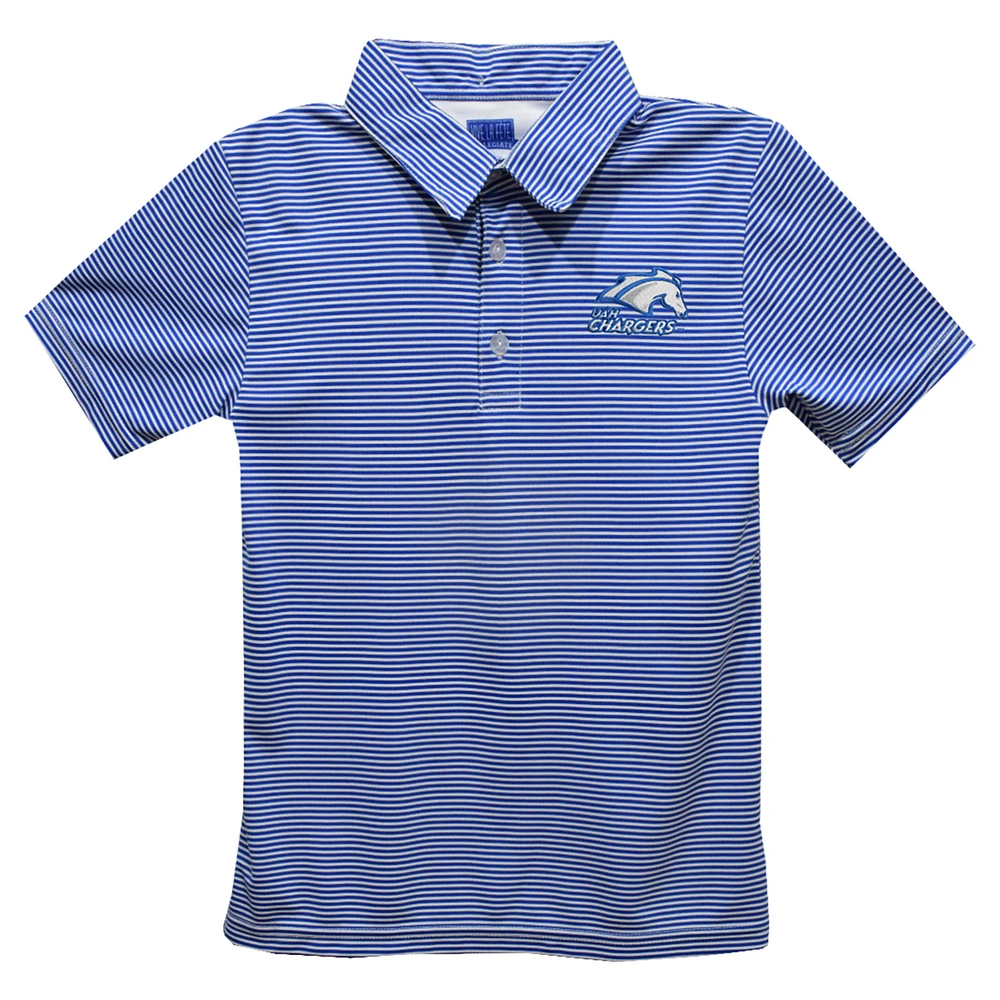 Toddler Vive La Fete Blue UAH Chargers Pencil Stripe Polo