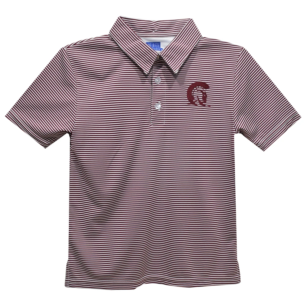Toddler Vive La Fete Maroon Arkansas Little Rock Trojans Pencil Stripe Polo