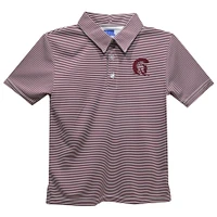 Toddler Vive La Fete Maroon Arkansas Little Rock Trojans Pencil Stripe Polo