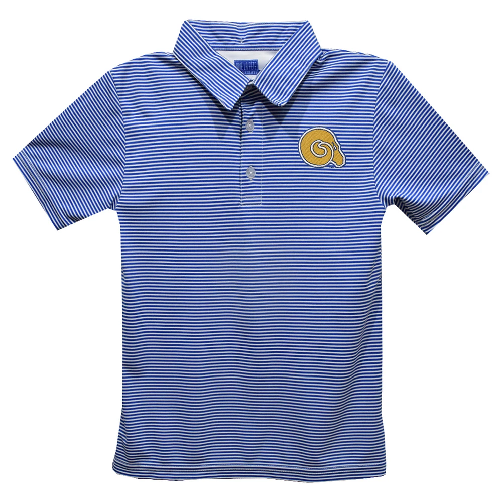 Toddler Vive La Fete Blue Albany State Golden Rams Pencil Stripe Polo