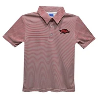 Toddler Vive La Fete Cardinal Arkansas Razorbacks Pencil Stripe Polo