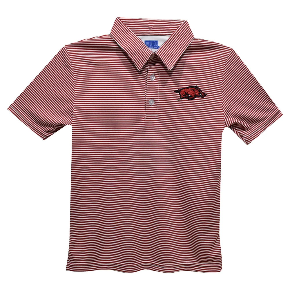 Toddler Vive La Fete Cardinal Arkansas Razorbacks Pencil Stripe Polo
