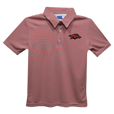 Toddler Vive La Fete Cardinal Arkansas Razorbacks Pencil Stripe Polo