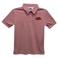 Toddler Vive La Fete Cardinal Arkansas Razorbacks Pencil Stripe Polo
