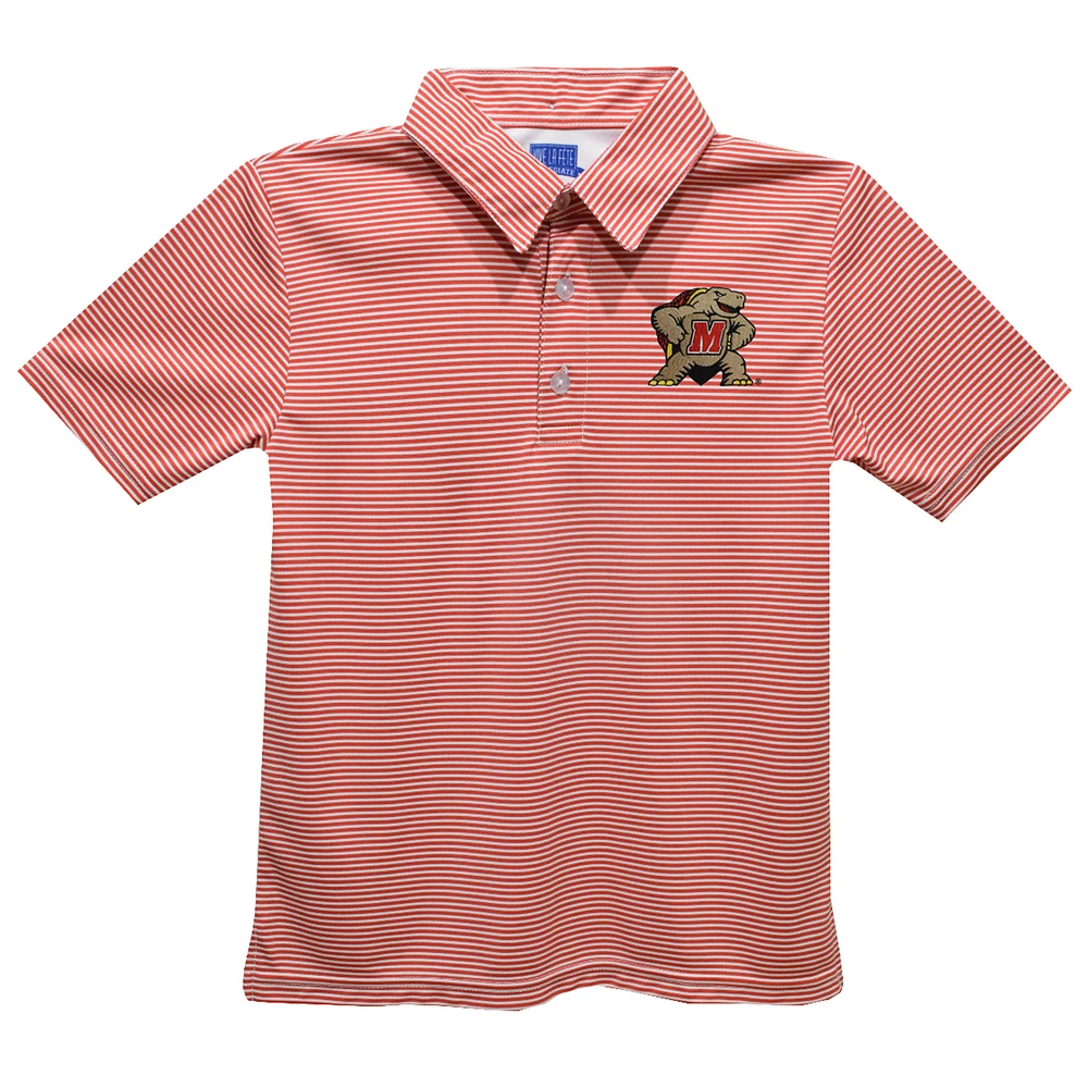Toddler Vive La Fete Red Maryland Terrapins Pencil Stripe Polo