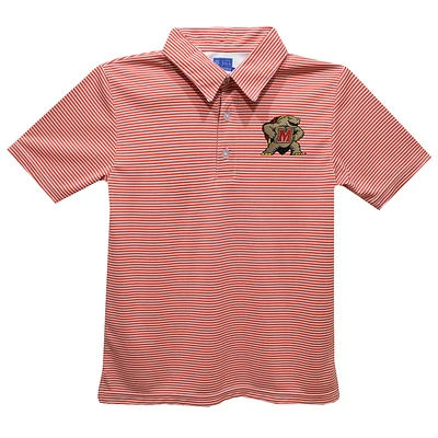 Toddler Vive La Fete Red Maryland Terrapins Pencil Stripe Polo