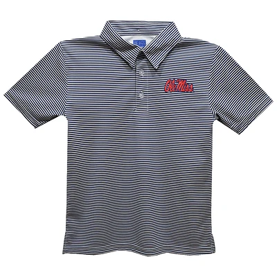 Toddler Vive La Fete Navy Ole Miss Rebels Pencil Stripe Polo